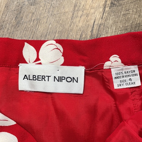 Vintage Albert Nipon Silk Skirt Tulips Size 4 - Picture 2 of 6